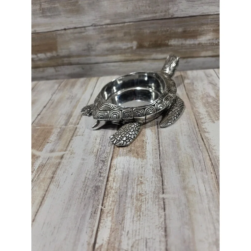 Yankee Candle Silver Metal‎ Turtle Jar Candle Holder Coastal Decor 1220031